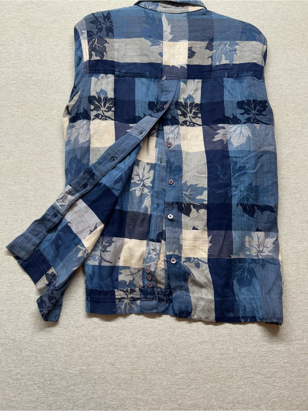 Blauport Women's Blue Plaid Button-Down Shirt - Picture 6 of 7
